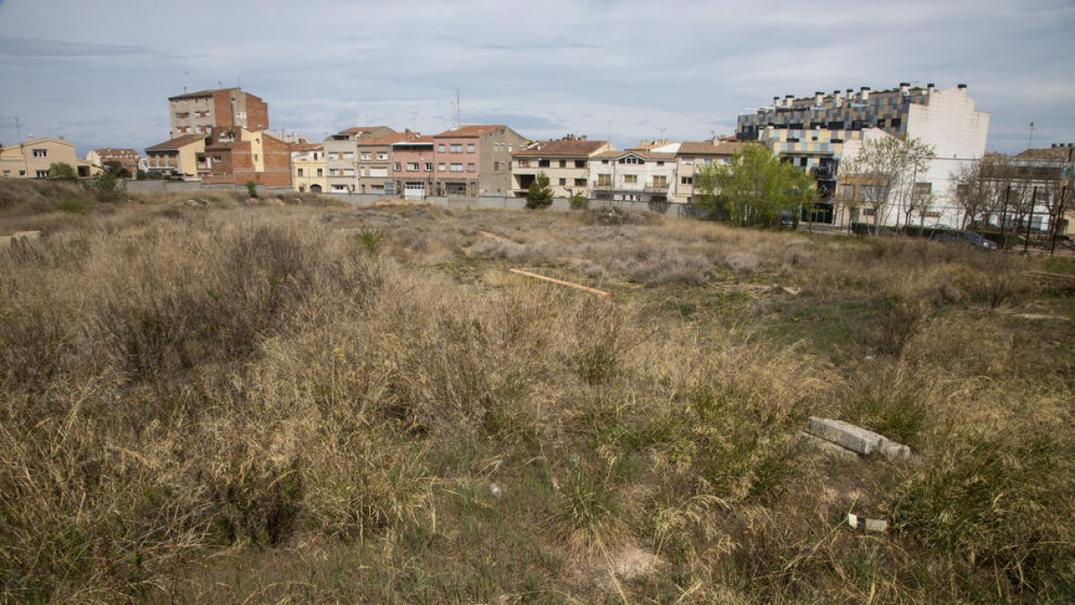 El centre d'acollida de refugiats que projecta el Govern espanyol a Tàrrega té defensors i també detractors. Una plataforma d'aquests últims lamenta que no es consultés la ciutadania. A la imatge, els terrenys del futur centre.