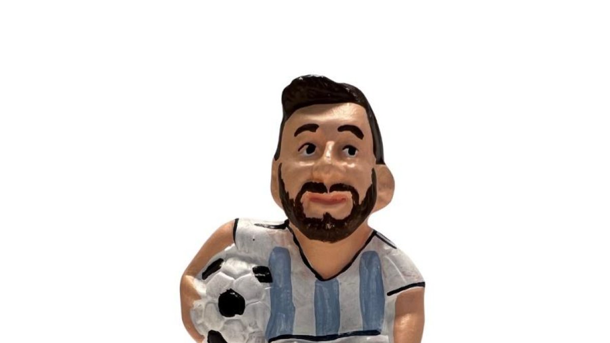 Figurita del 'caganer' de Messi con la camiseta de Argentina