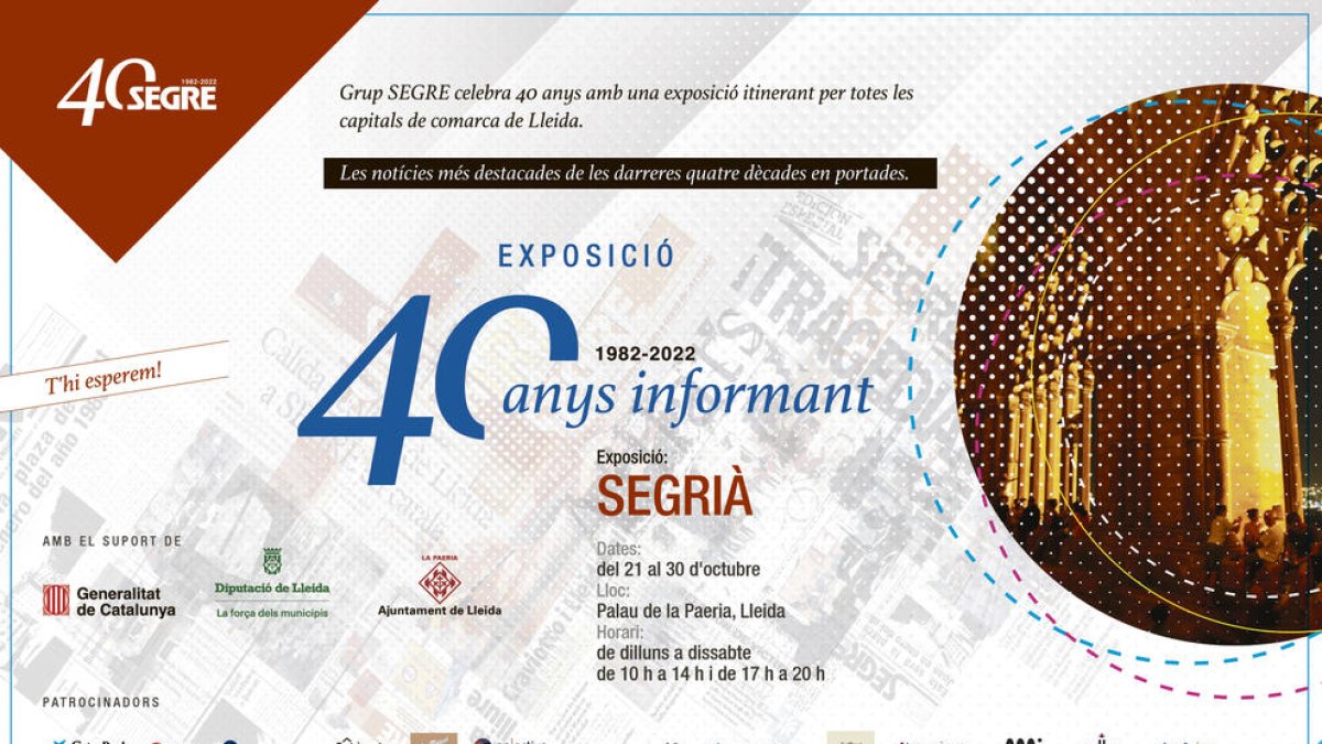La exposición itinerante recorrerá las capitales de comarca de la provincia y empezará en Lleida del 21 al 30 de octubre.