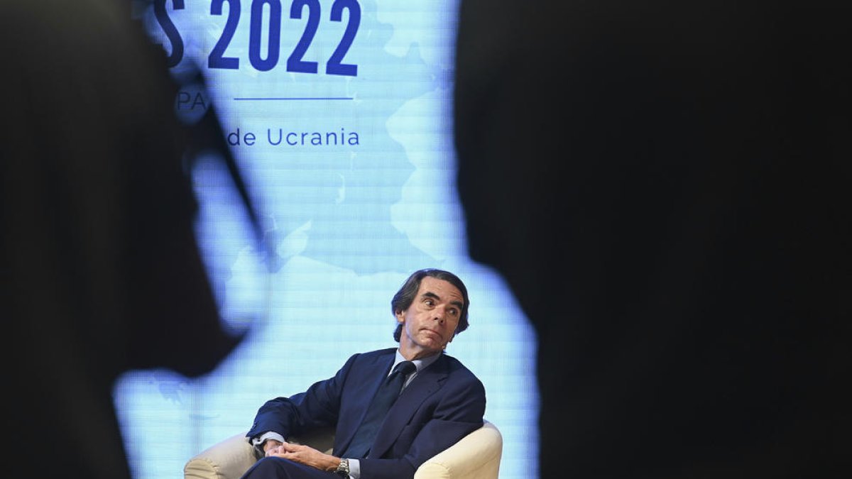 El expresidente del Gobierno y presidente de la Fundación FAES, José María Aznar, durante la clausura del campus FAES 
