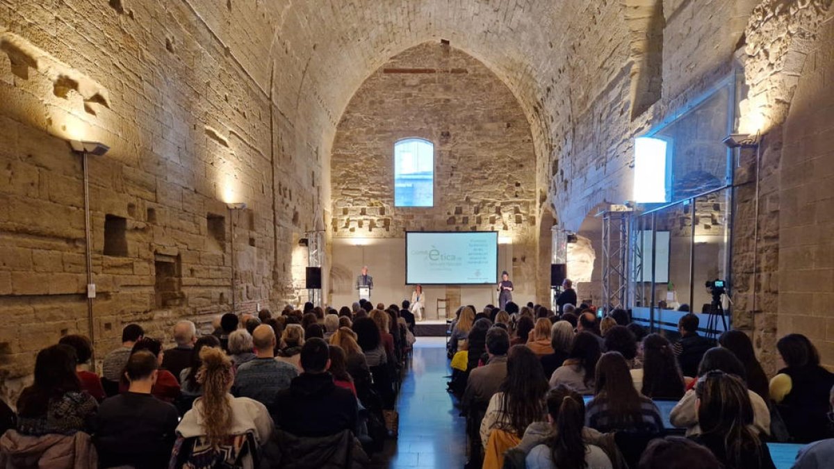 Imatge de la jornada celebrada ahir a la sala de la Canonja.