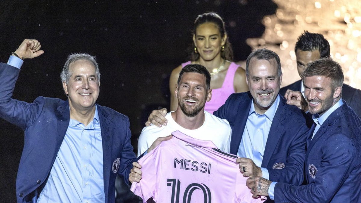 Messi en la seua presentació a Miami: 