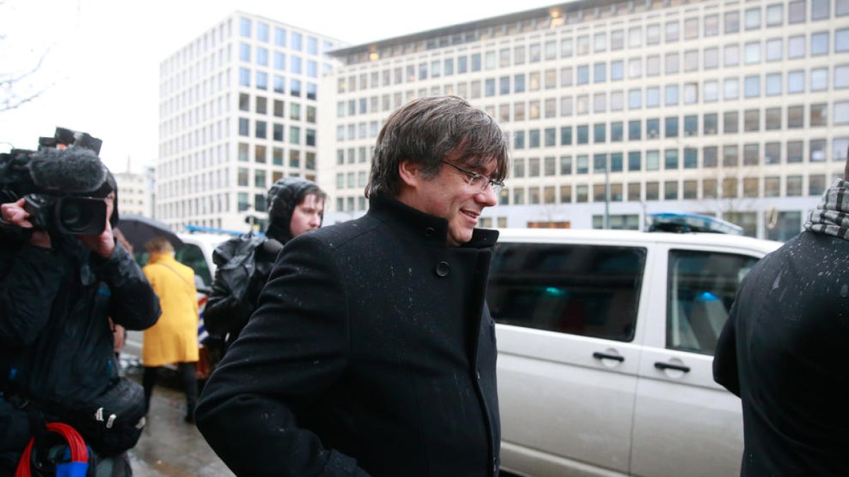 El expresident Carles Puigdemont en Bruselas el pasado mes de febrero.