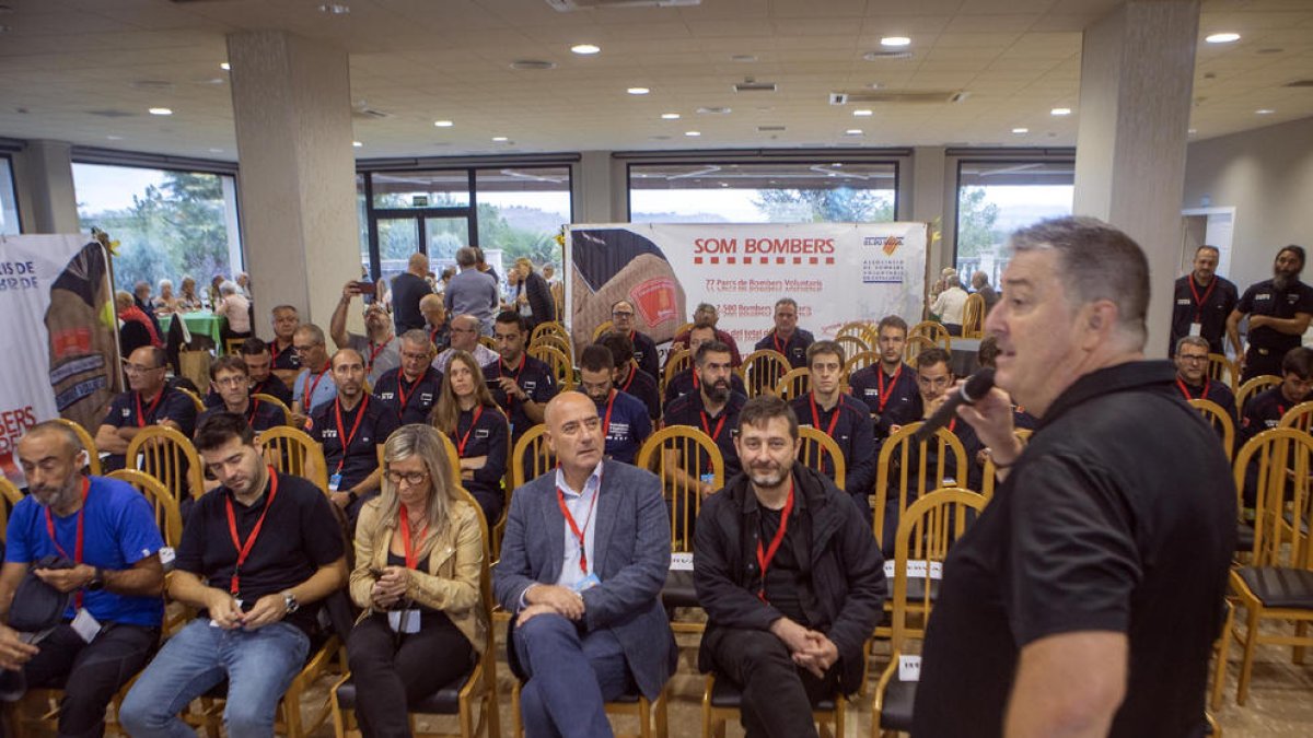 Josep Maria Alcalà, president d’Asbovoca, ahir al congrés celebrat a Agramunt.