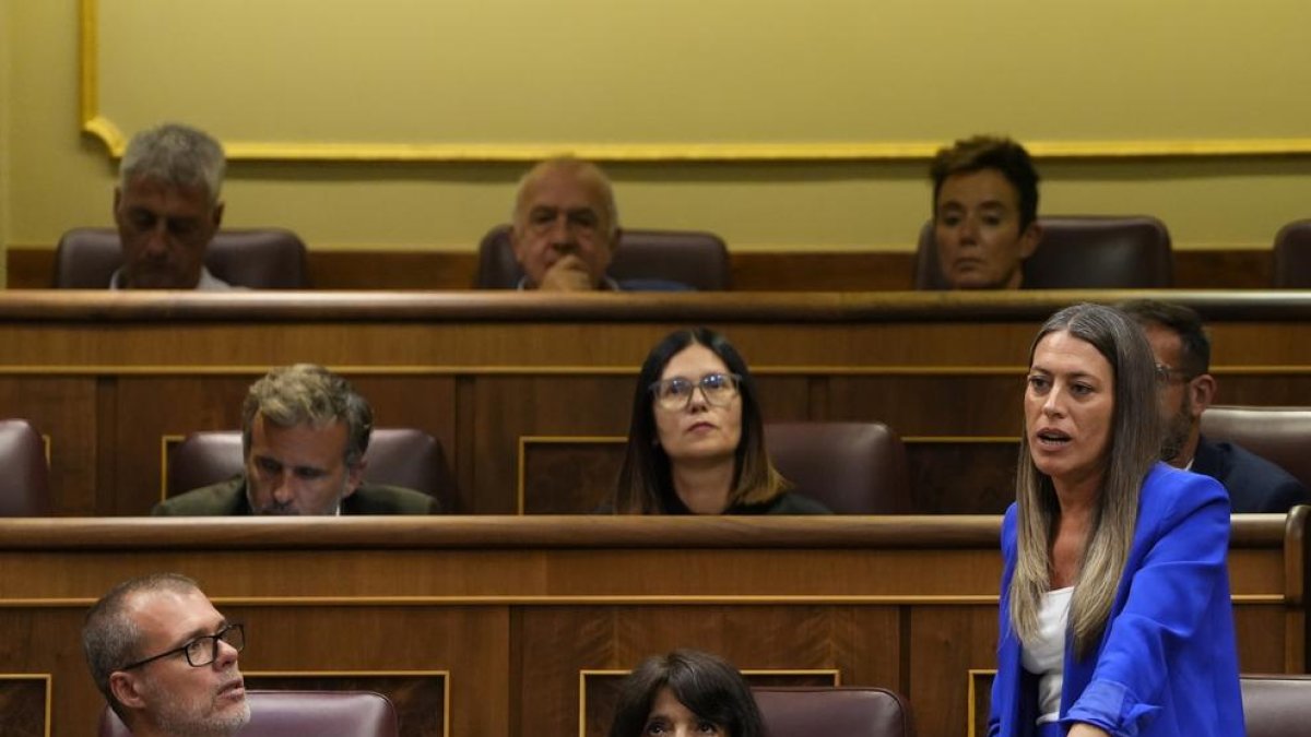 Míriam Nogueras, diputada de Junts, en una intervenció a la sessió constitutiva de les Corts Generals al Congrés dels Diputats.