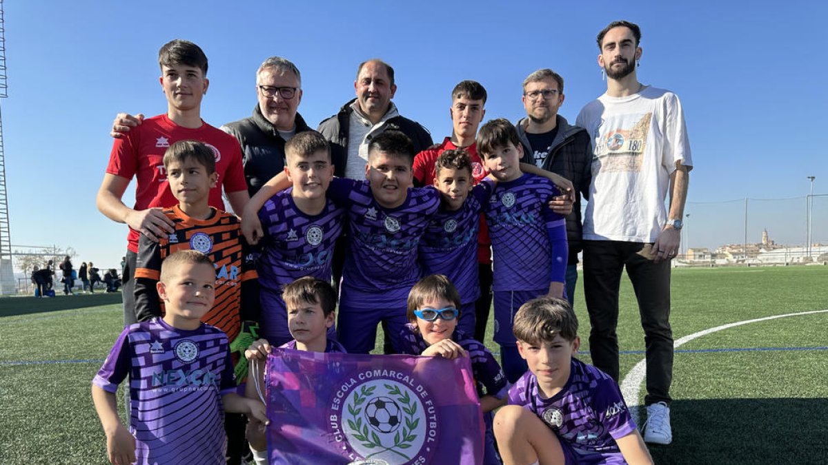 Equipo de la Escola Comarcal de Futbol Les Garrigues.