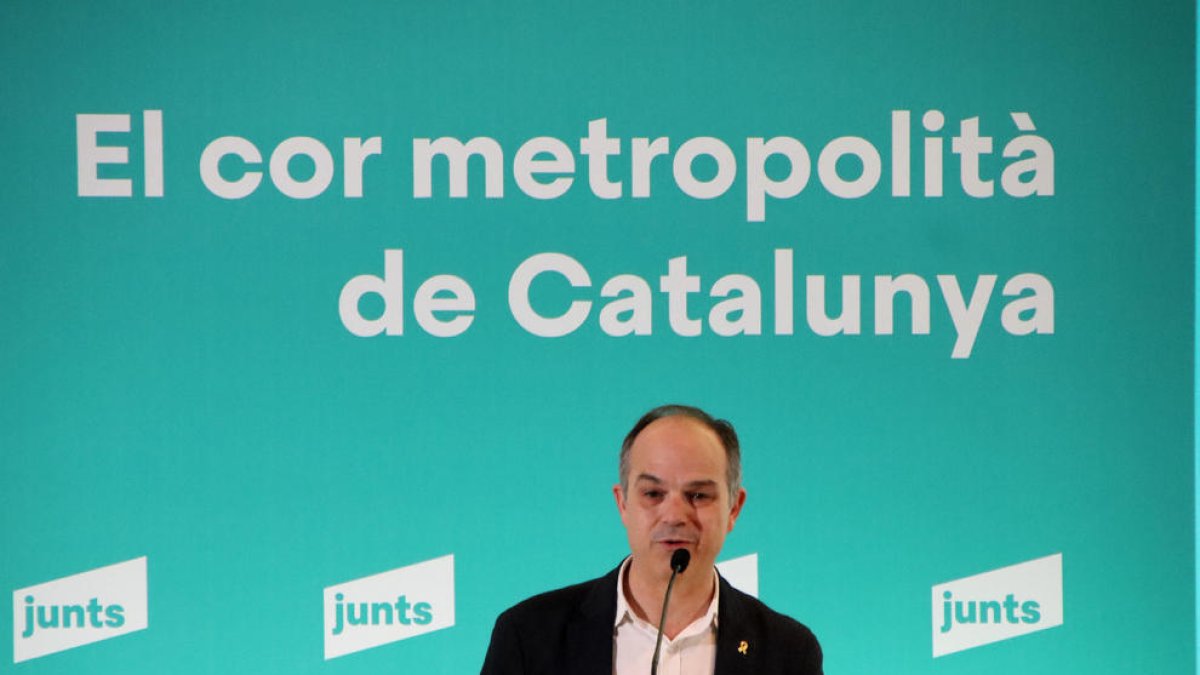 Turull, ayer en la Jornada del Área Metropolitana de Junts.