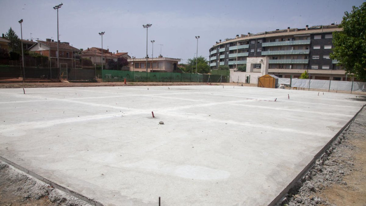 Espai en el qual s’instal·laran les pistes de pàdel.