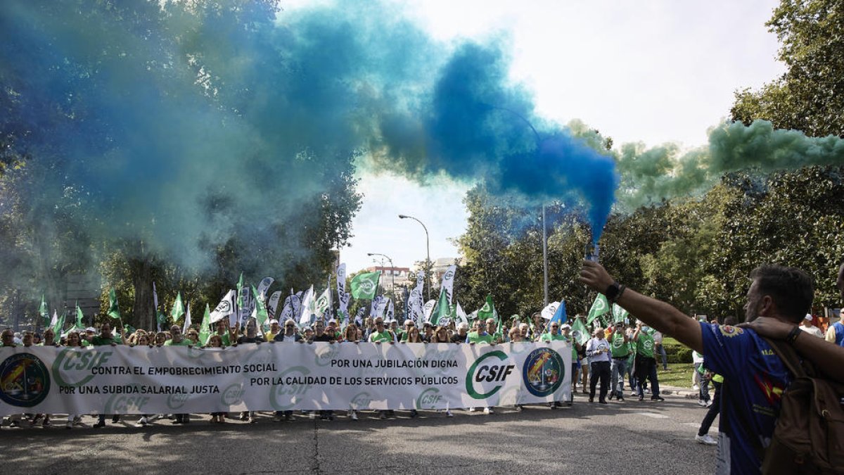 Una manifestació reclamant millores salarials celebrada a Madrid dissabte passat.