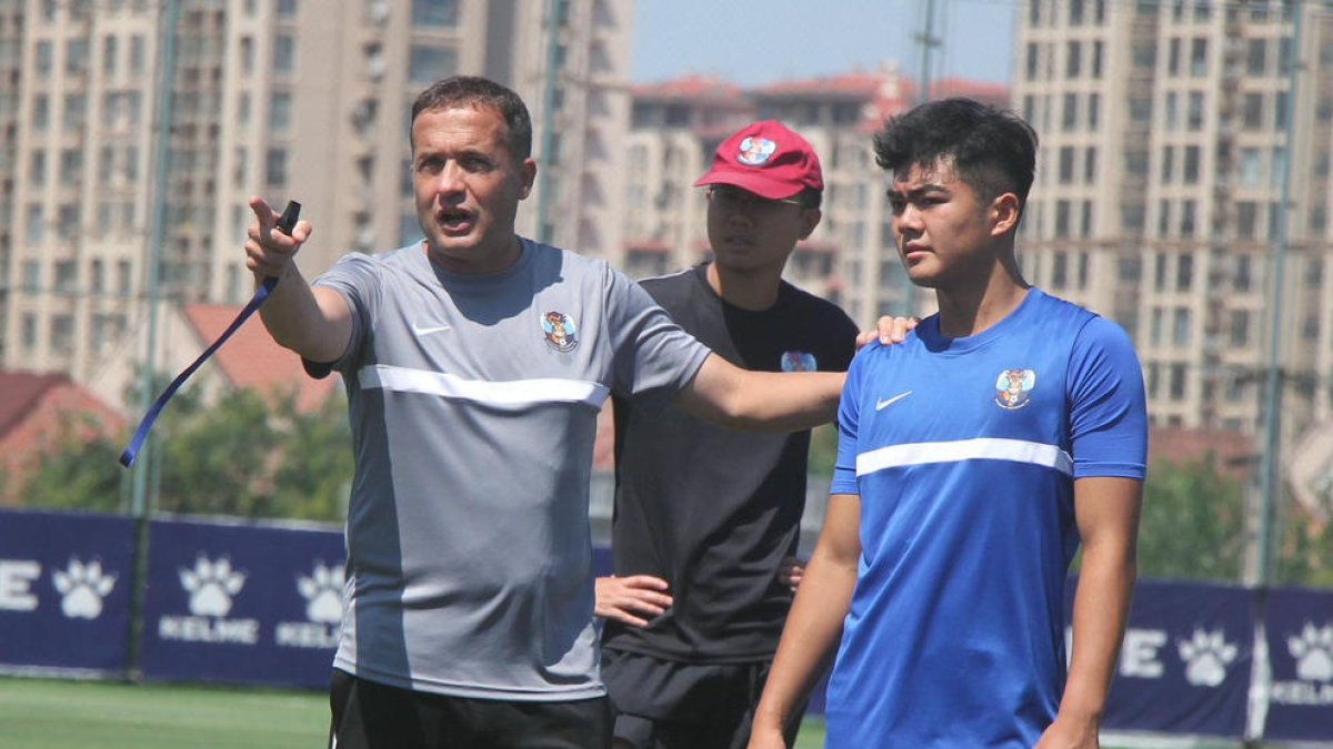 Marc Carballo durant un entrenament a Qingdao.