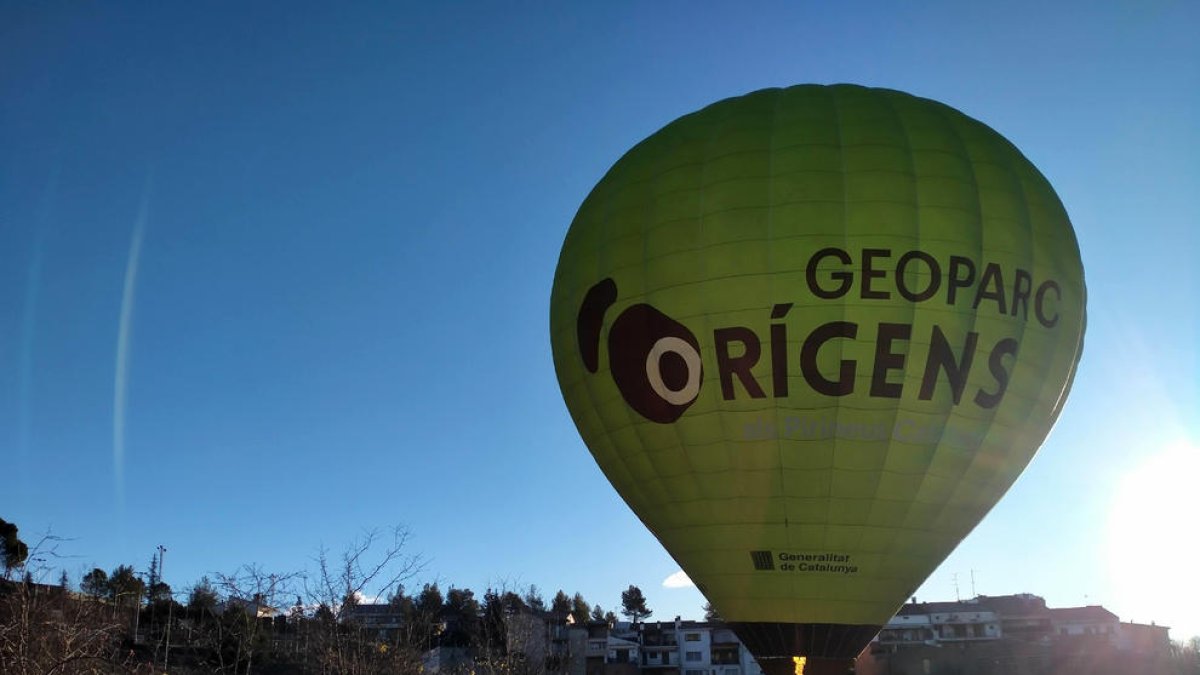 El globo aerostático con el que hicieron una prueba de lanzamiento. 