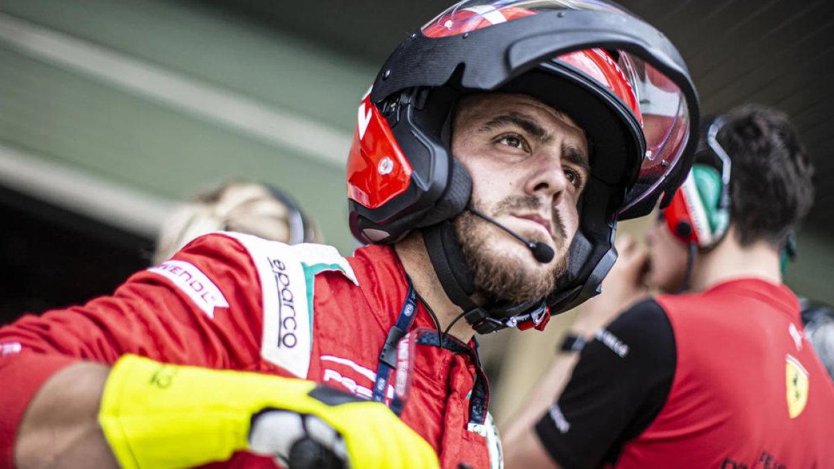 Ivan Rodríguez, el mecánico leridano del equipo italiano Prema Racing.