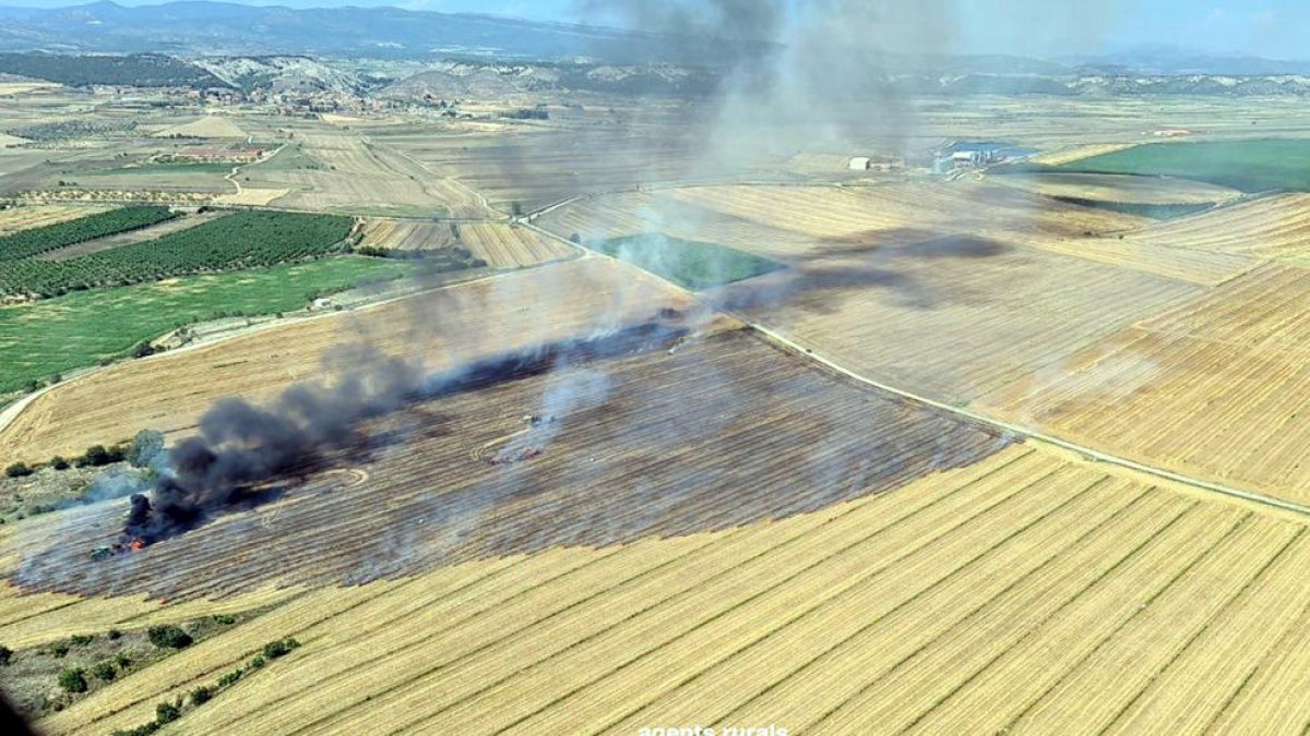 Estabilizado el incendio agrícola de Algerri, que ha afectado a 8,9 hectáreas