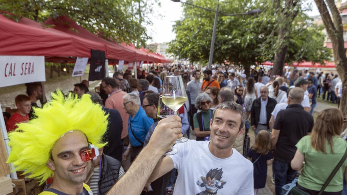 El passeig del Sió es va omplir de visitants que van acudir a la mostra.