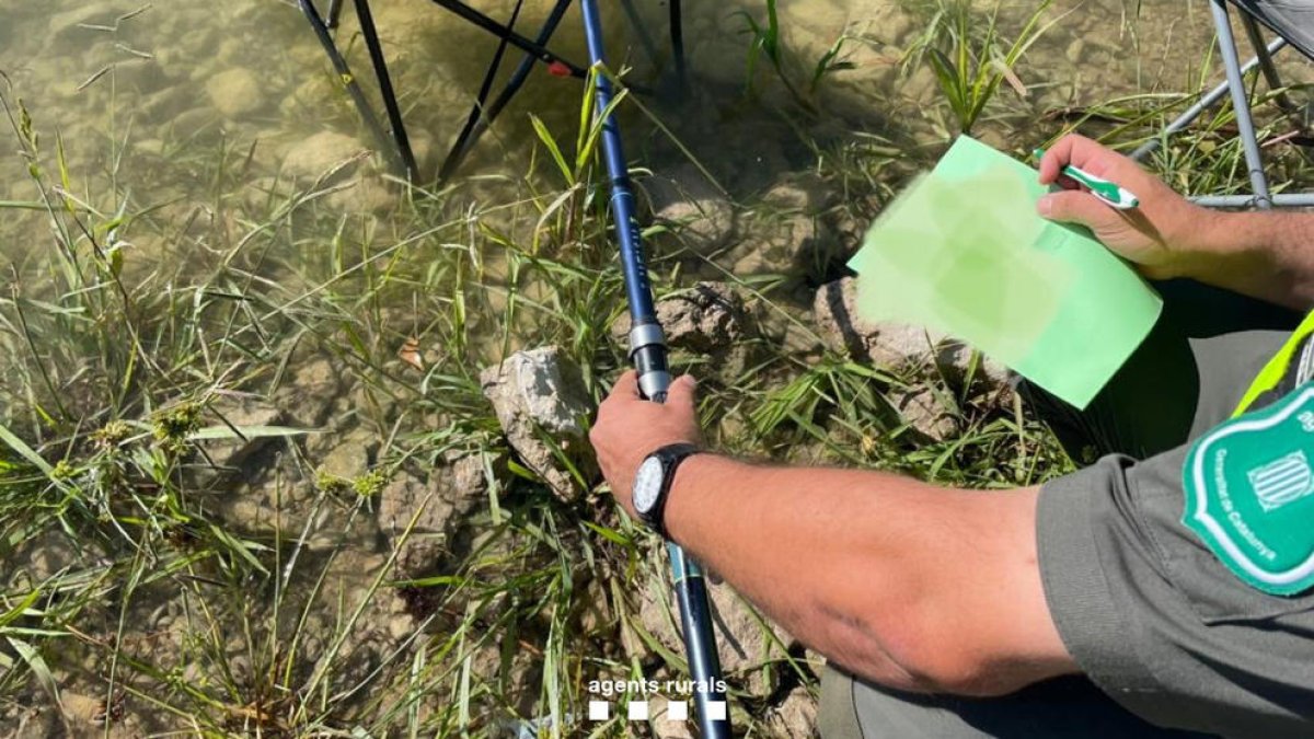 Pescando sin licencia en una balsa de Juneda