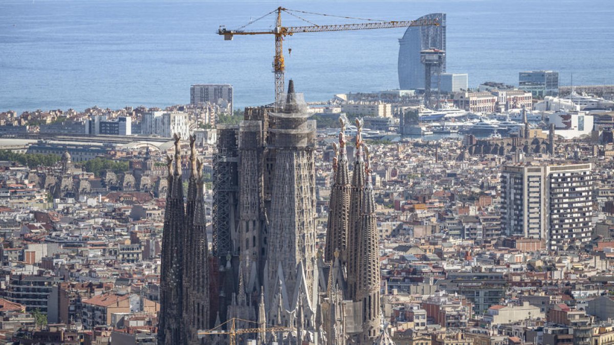 Vista aèria de la Sagrada Família, a Barcelona.