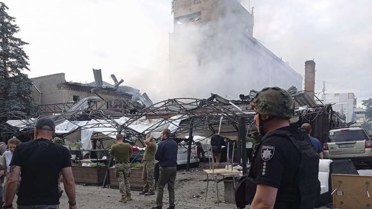 La pizzeria va acabar totalment destruïda després del bombardeig rus sobre Kramatorsk.