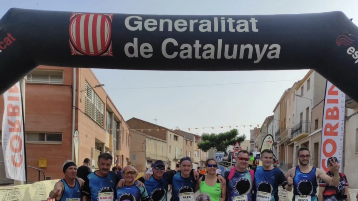 Algunos de los participantes en la carrera de ayer en Corbins