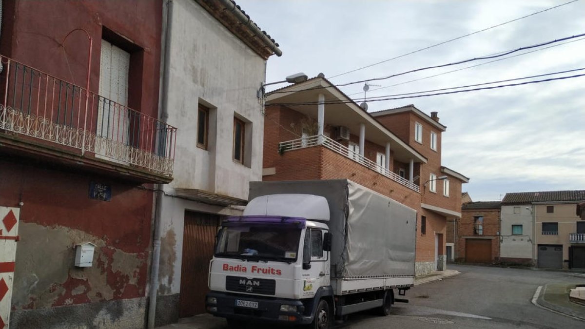 El camión del conductor herido por los disparos en Vilanova de la Barca en enero de 2020. 