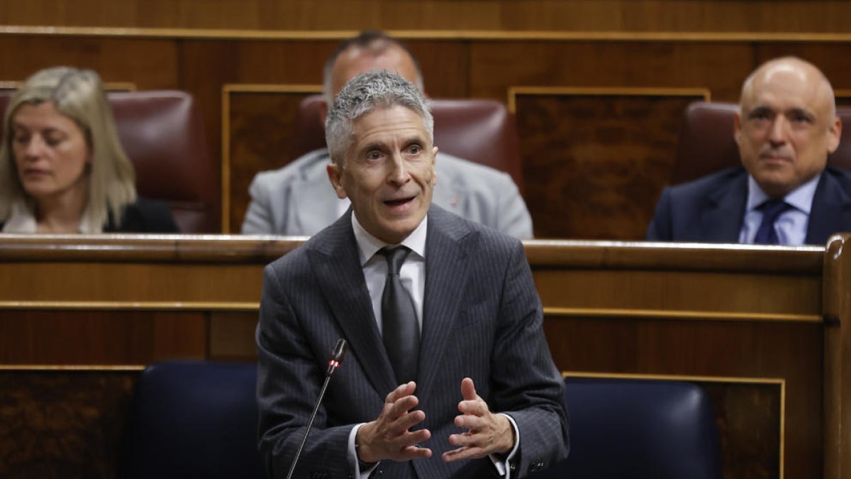 El ministro del Interior, Fernando Grande-Marlaska, en el Congreso.