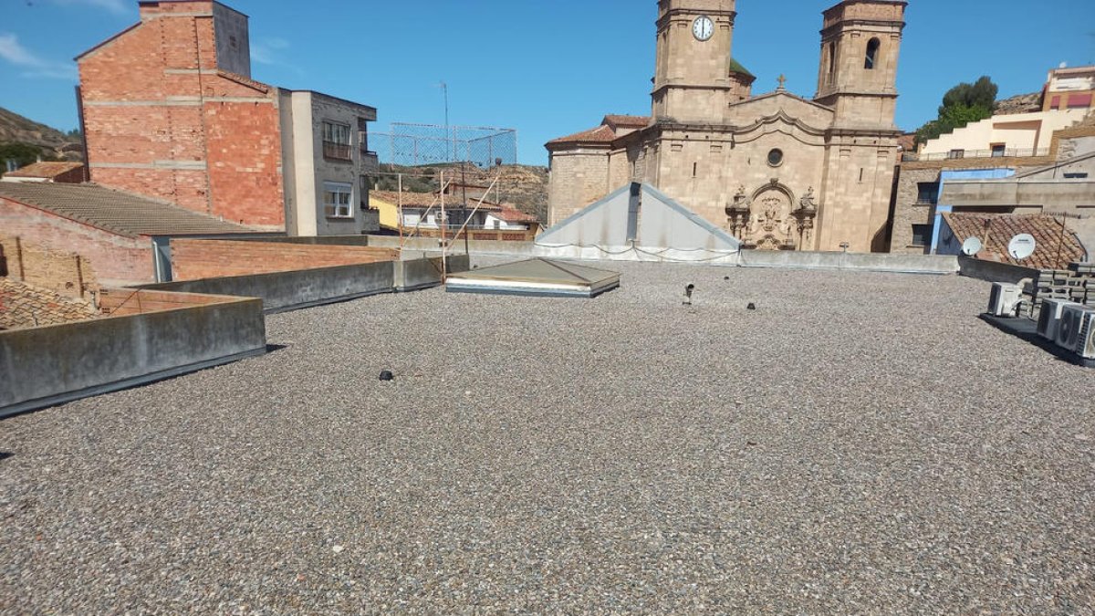 La teulada del consistori d’Aitona, on aniran les plaques solars.