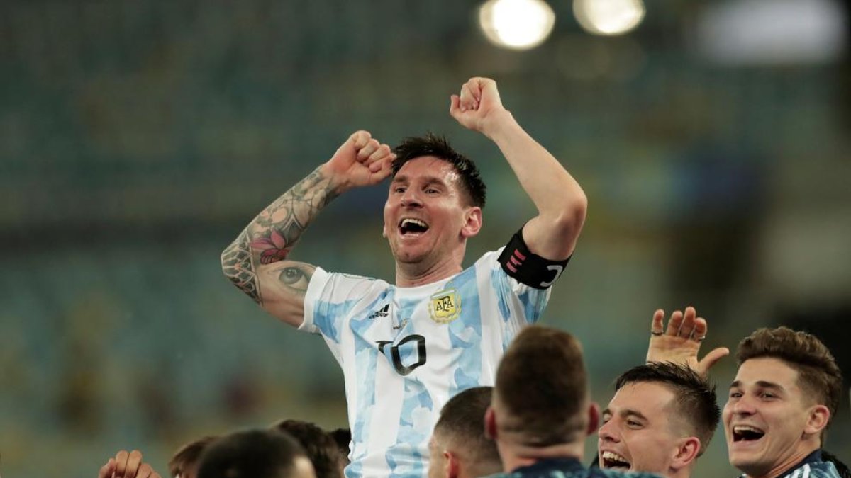 Messi celebra la victòria contra Brasil a la final de la Copa Amèrica el cap de setmana passat.