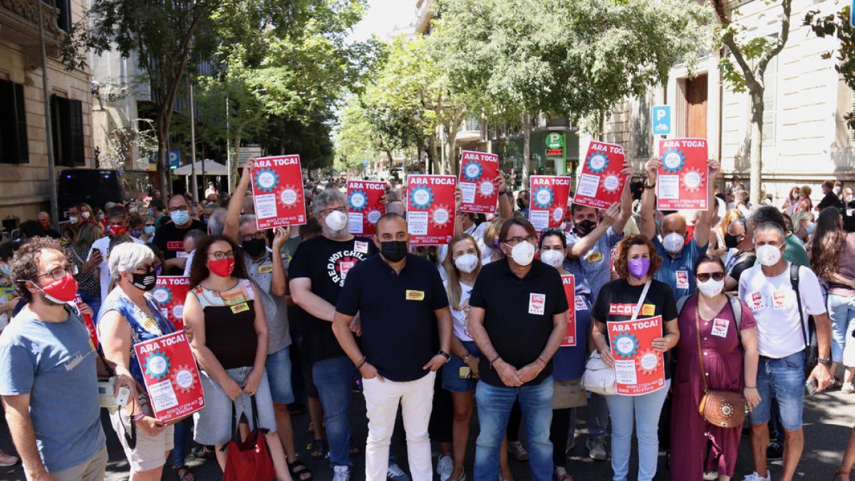 Concentració de CCOO i UGT a Barcelona.