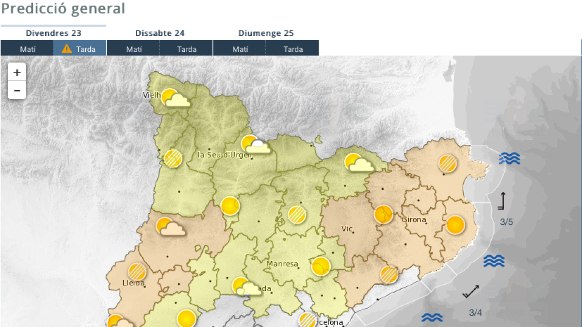 Tres comarcas de Lérida en riesgo alto de calor esta tarde