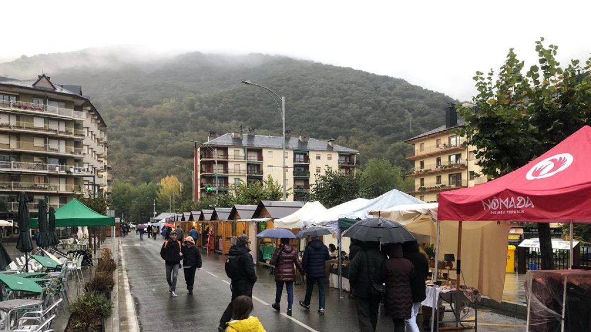 El públic va passejar pel carrer principal que acull les parades de la Fira de Sort.