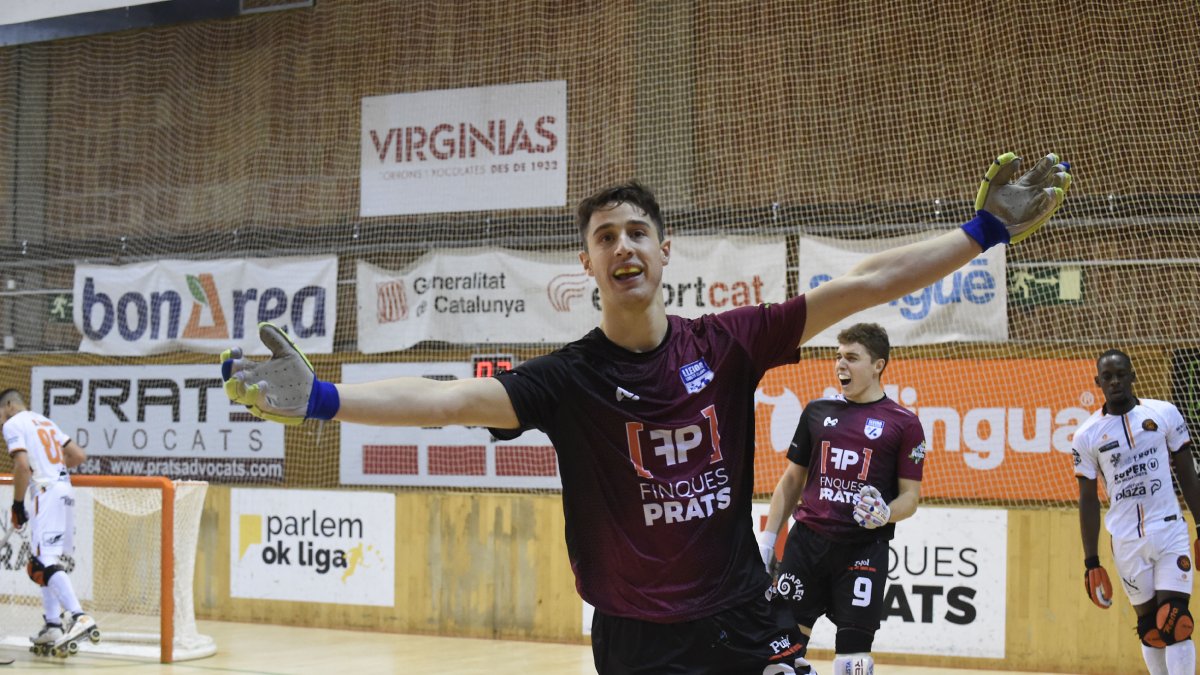 Sergi Folguera celebra el gol que va obrir el camí de la victòria.