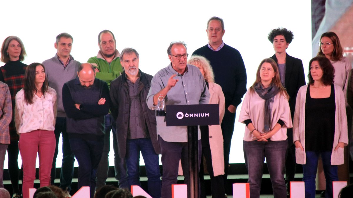 El president d’Òmnium, Xavier Antich, ahir durant l’acte celebrat a l’Hospitalet.