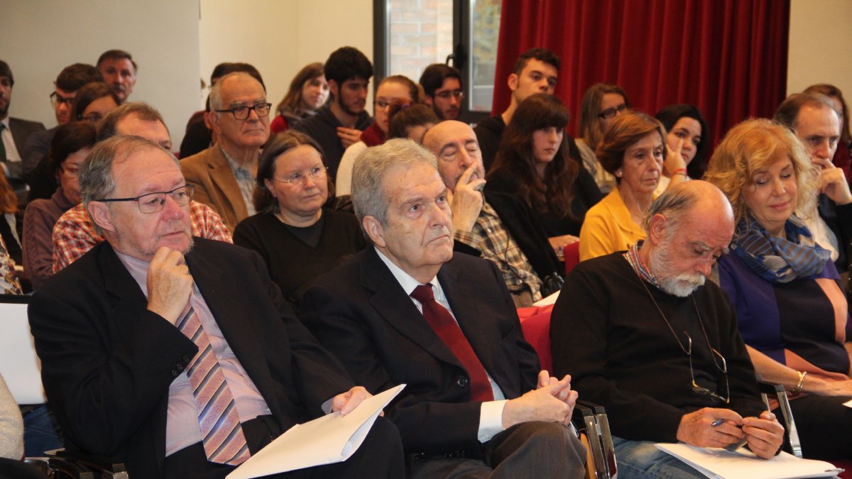 Imatge d’arxiu amb Xavier Maurel, a l’esquerra, a la UdL.