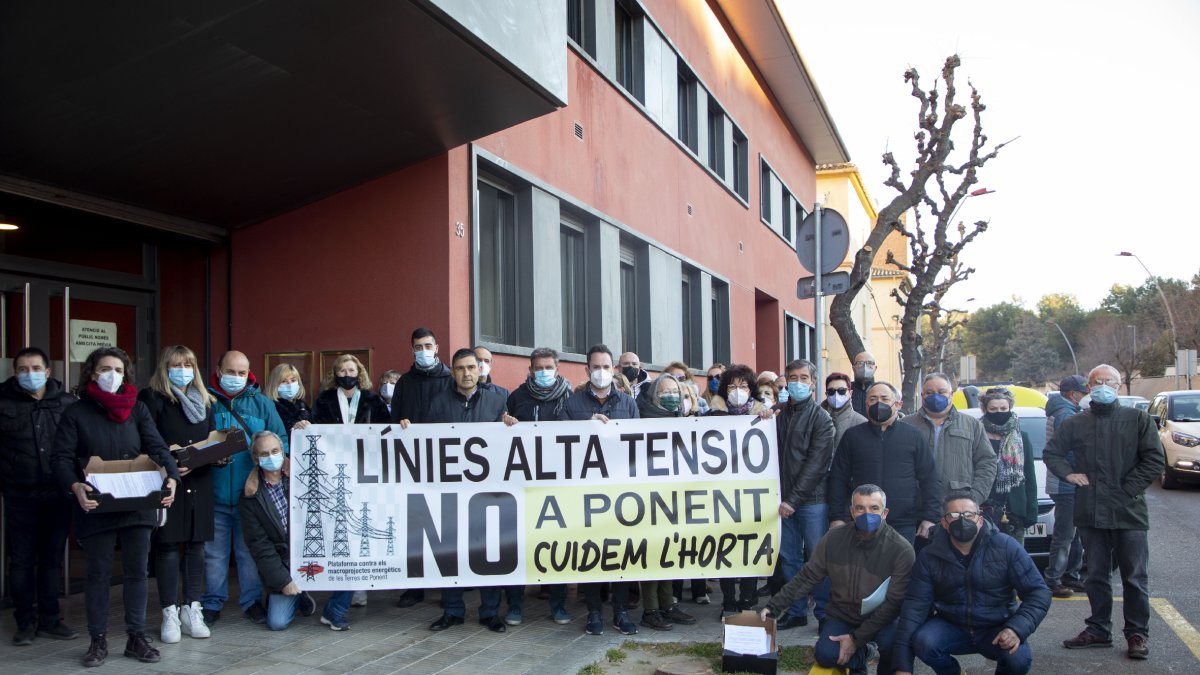Imatge d’arxiu d’una protesta contra les MAT a Lleida.