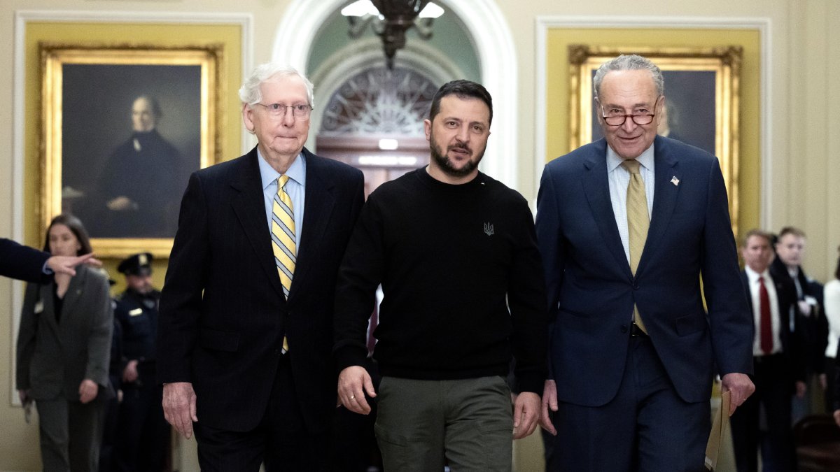 Volodímir Zelenski amb els líders del Senat dels EUA.
