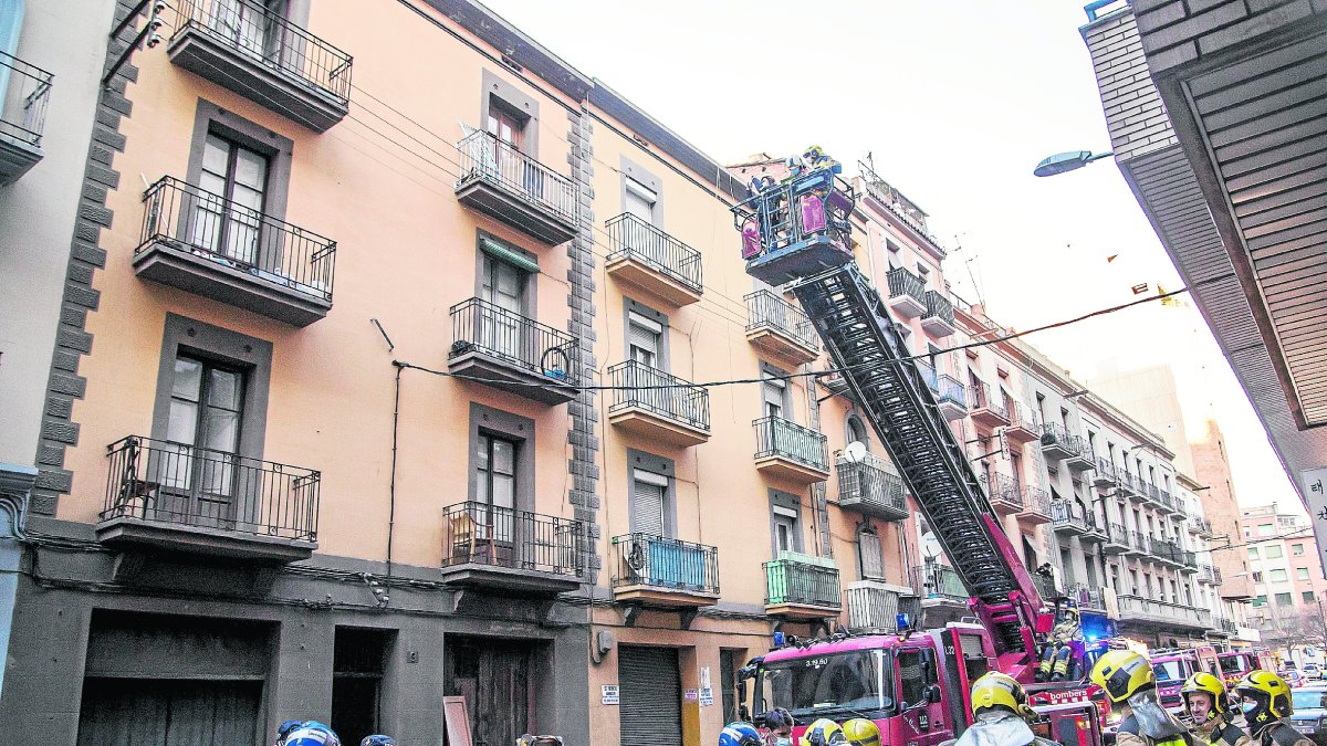 Vista de l’incendi que va tenir lloc el febrer del 2022 a Sant Ruf.