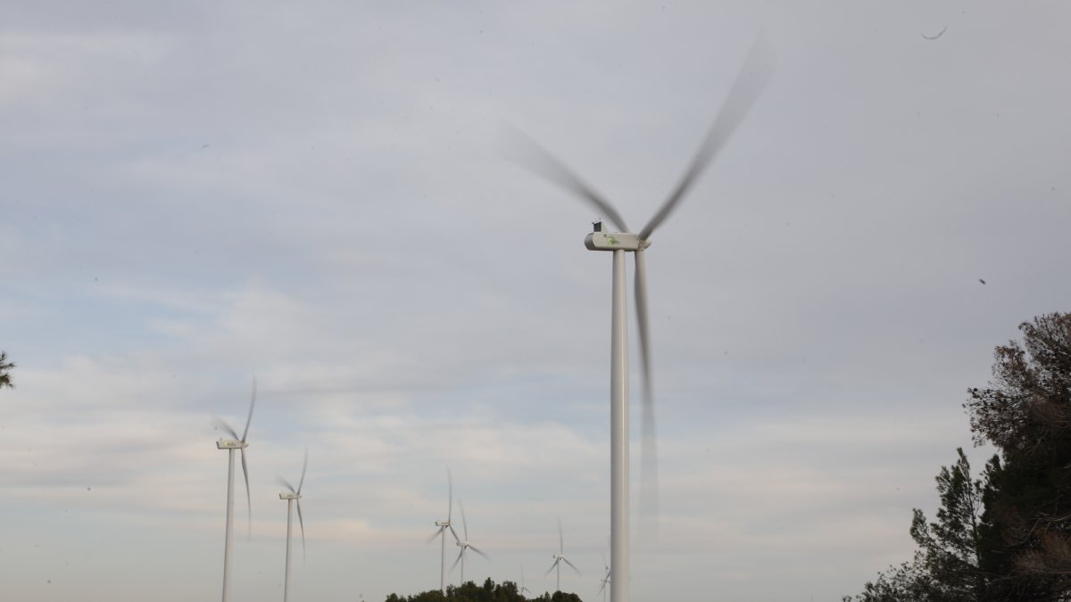 Imatge d’arxiu del parc eòlic de Solans, l’últim construït a Lleida.