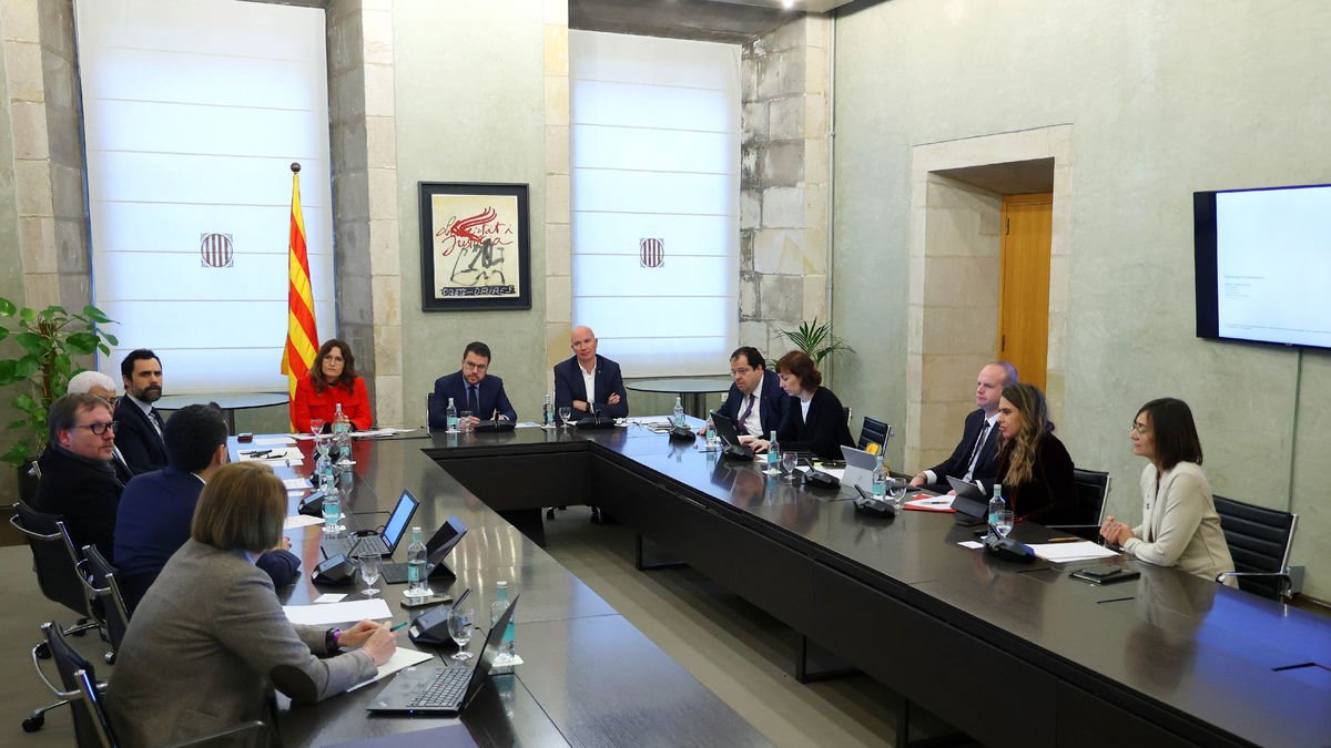 La Comissió Interdepartamental de Sequera celebrada ahir sota la presidència de Pere Aragonès.