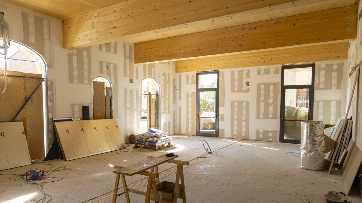 L’interior de la futura llar de jubilats de Térmens, les obres de la qual acabaran aquesta primavera.
