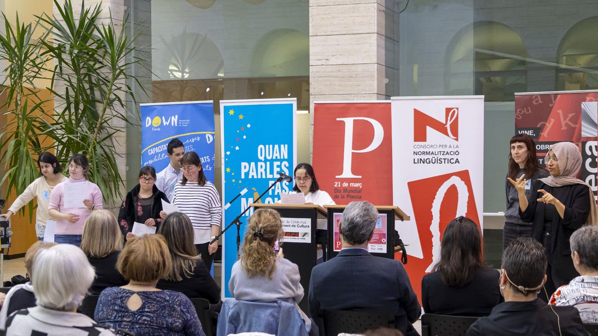 Un moment de l’acte celebrat ahir a la Biblioteca Pública de Lleida.