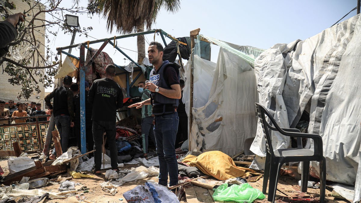 El camp de refugiats a la Franja de Gaza que ahir va ser bombardejat.