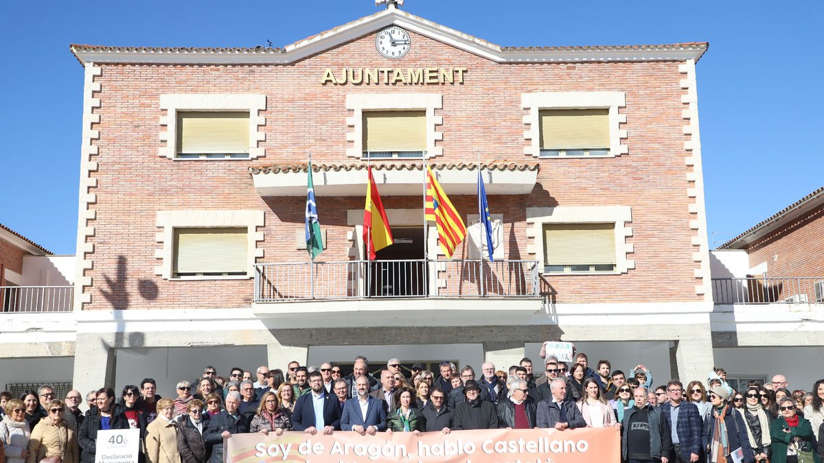 300 persones van reivindicar al febrer la parla de les tres llengües d’Aragó coincidint amb els 40 anys de la Declaració de Mequinensa.
