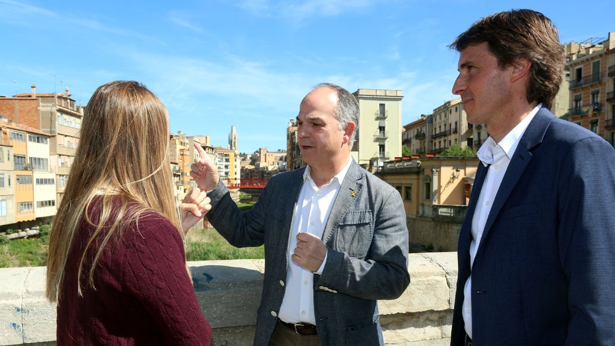 Jordi Turull amb el candidat per Girona, Salvador Vergés.