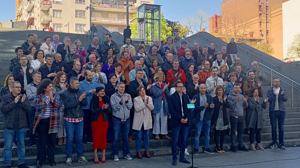 El candidat d’EH Bildu, Pello Otxandiano, va tancar ahir la campanya electoral a Bilbao.