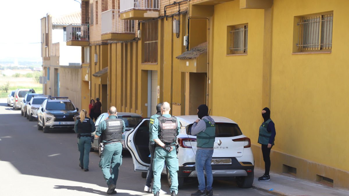 Imatge de la batuda de la Guàrdia Civil que va tenir lloc dijous a Almacelles.