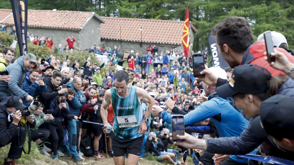 Kilian Jornet, ahir durant la disputa de la prova, en la qual es va imposar per onzena ocasió.