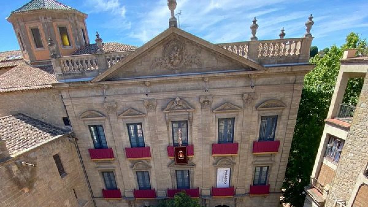 La catifa de flors d’aquest any, a la plaça del Palau de Solsona.