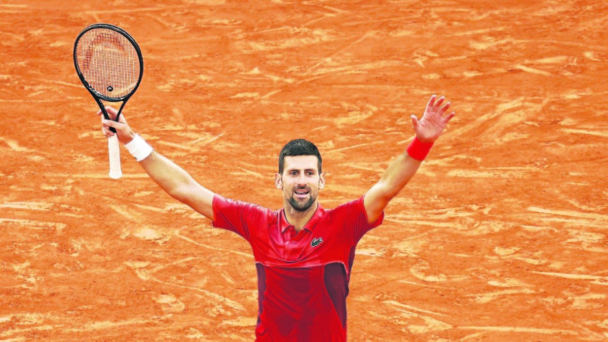 Djokovic celebra el seu sofert triomf a vuitens davant de l’argentí Francisco Cerúndulo.