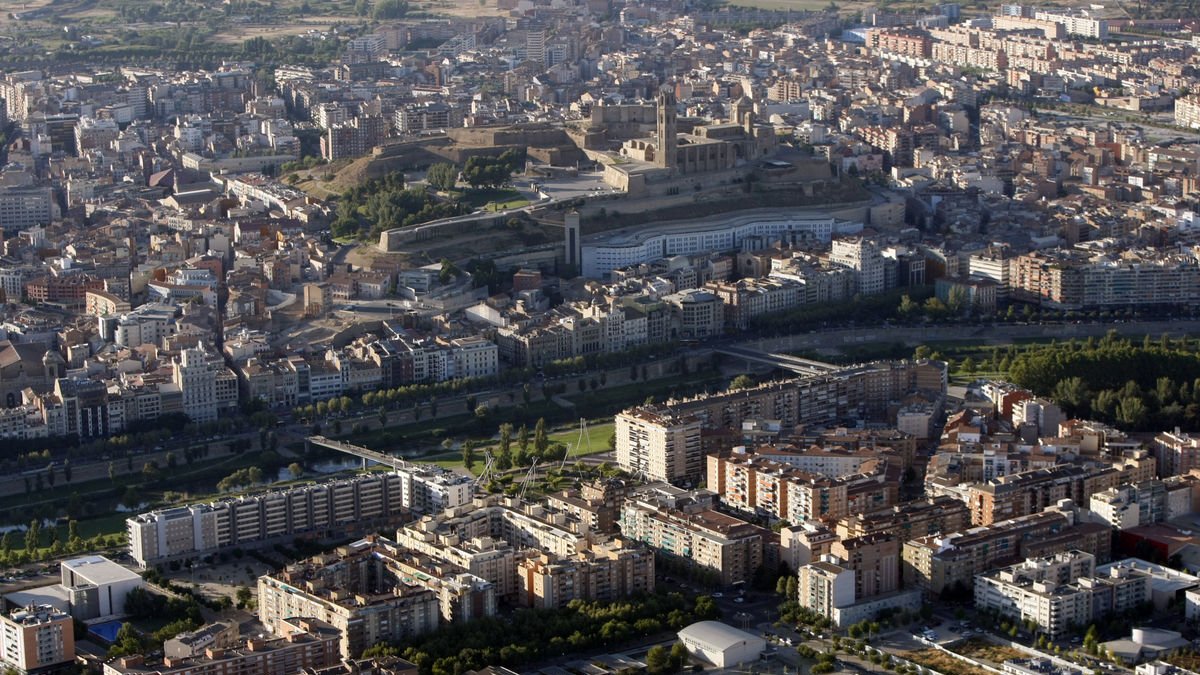 Imatge d’arxiu de Lleida ciutat des de Cappont.