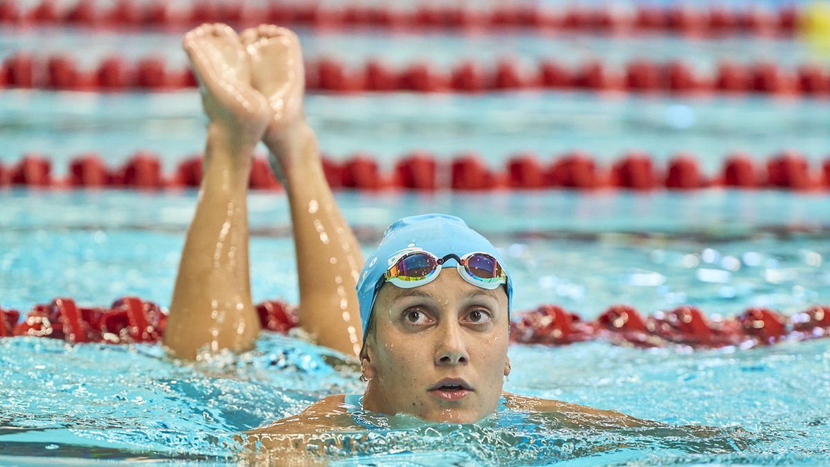 Paula Juste, nadadora del CN Lleida, durant una competició recent.