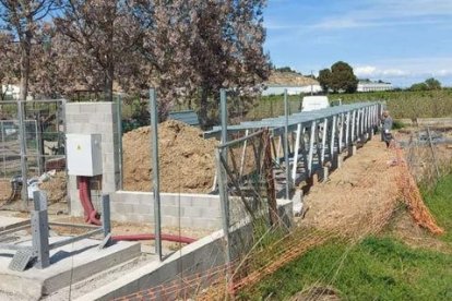 Les obres de la torre, paralitzades des de la setmana passada.